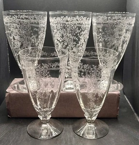 Set of 5 Fostoria June Clear 12oz Iced Tea Glasses - Picture 1 of 5