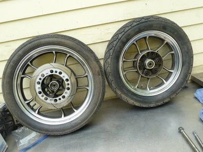 Juego de ruedas delanteras traseras cromadas V45 Magna VF700C VF 700 83-88 Honda #Q4 Foto 1 de 4