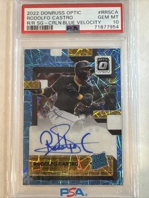 2022 Optic Rodolfo Castro Rated Rookie Blue Velocity Auto /49  PSA 10 - Image 1 of 4