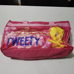 Looney Tunes Duffle Bag Tweety Bird Pink - Picture 1 of 24