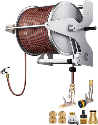 FKSTHG - 1/2" x 100 Ft. Heavy Duty Garden Hose & Reel w/Accessories - Image 1 of 4