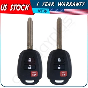 2 Remote Car Key Fob for Toyota RAV4 2013 2014 2015 2016 2017 2018 3 Buttons - Picture 1 of 9