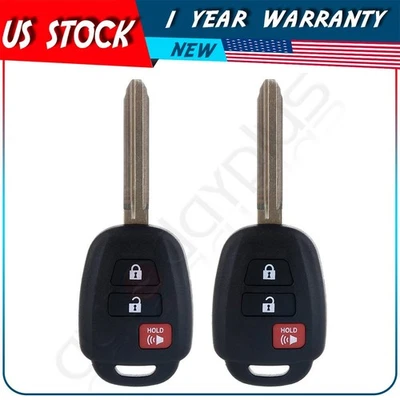 2 Remote Car Key Fob for Toyota RAV4 2013 2014 2015 2016 2017 2018 3 Buttons - Image 1 of 4