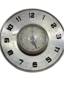 Vintage MCM Wanduhr Fliegende Untertasse Space Age Telechron 2H101 Aluminium gesponnen LÄUFT - Bild 1 von 11