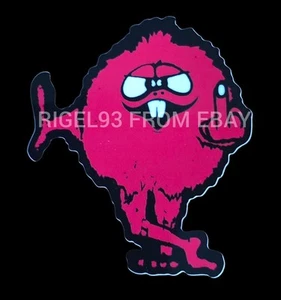 RED FUZZY GUY FLIP OFF BIRD FU OFF 3 INCH SKATEBOARD STICKER not Powell DGK - Picture 1 of 2