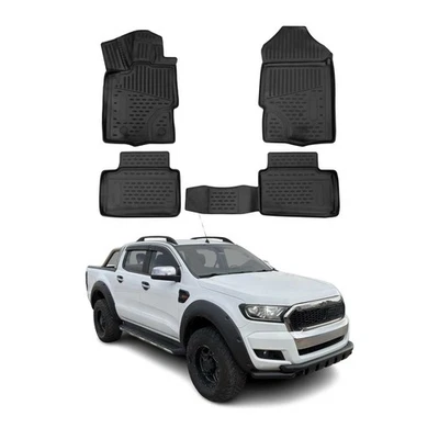 Tapetes OMAC forro para Ford Ranger SuperCab 2019-2023 negro TPE para todo tipo de clima Foto 1 de 4