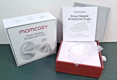 Momcozy - Tazas protectoras de pezón plateadas - Regular - Plata fina 999 - Nuevas Foto 1 de 4