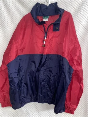 Outer Banks Wind Breaker Red/Navy Hood Zip Snap Pockets Size XXL Buoy Zipper - Image 1 of 4
