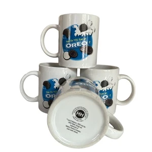 VINTAGE Oreo Mugs Cups "How to Eat an Oreo" Set of 4 - Houston Harvest - Picture 1 of 2