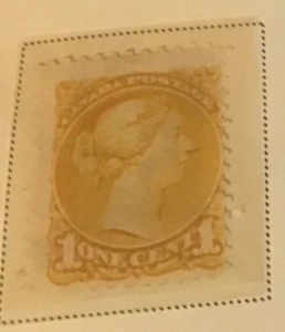 Canada Scott #35 QUEEN VICTORIA yellow 1C 1870 MH Fine/Very Fine Rare condition - Picture 1 of 6