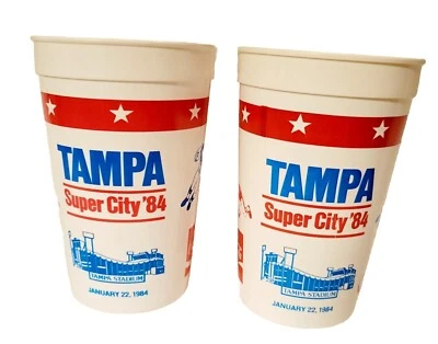 Vintage Coca-Cola 1984 Super Bowl XVIII Souvenir Cups Tampa Stadium 5.5" - Image 1 of 4