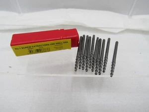 Lot of 10 No.1 Screw Extractors Sand Blasted Use 5/64" Drill Tool M9001 GCr15 - Picture 1 of 4