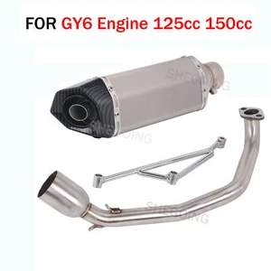 For GY6 Engine 125/150cc Scooter ATV Motorcycle Exhaust Muffler 370MM Tail Pipe - Imagen 1 de 4