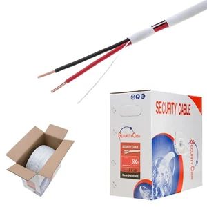 500FT Security Cable 18/2AWG Stranded Unshielded Fire Burglar Alarm CCTV Wire - Picture 1 of 8