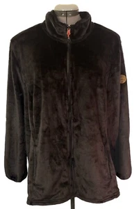 Gerry Velours schwarz durchgehender Reißverschluss Jacke Größe 2XL Pkts Grube zu Grube 28" Damen - Bild 1 von 17