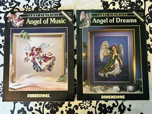 DIMENSIONS JAMES HIMSWORTH ANGEL OF DREAMS ANGEL OF MUSIC CROSS STITCH PATTERNS - Picture 1 of 9
