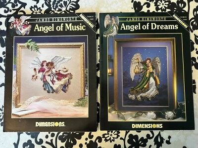 DIMENSIONS JAMES HIMSWORTH ANGEL OF DREAMS ANGEL OF MUSIC CROSS STITCH PATTERNS - Image 1 of 3