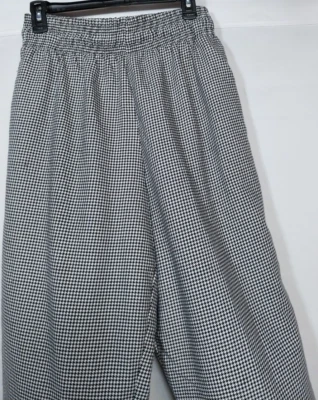 Uncommon Threads Women’s Black & White Houndstooth Cargo Chef Pants Size MED - Image 1 of 4