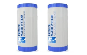 2 Pack: 4.5"x 10" Whole House REFILLABLE Big Blue GAC Carbon Water Filters - Picture 1 of 4