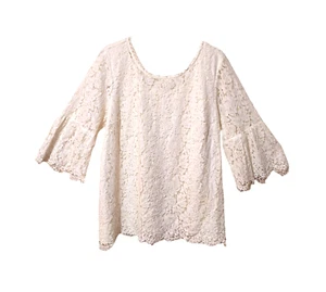 Blusa Isaac Mizrahi de encaje blanca talla XXL - Imagen 1 de 3