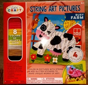 NUEVO KIT DE ARTE DE CUERDA OCUPADO GRANJA NIÑOS NIÑAS edades 4 hasta 4 fotos REGALO DE NAVIDAD CUMPLEAÑOS - Imagen 1 de 2