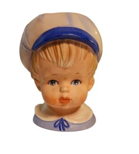Relpo Little Boy Head Vase Blonde Sailor hat #2013 Baby Shower Decoration - Picture 1 of 9