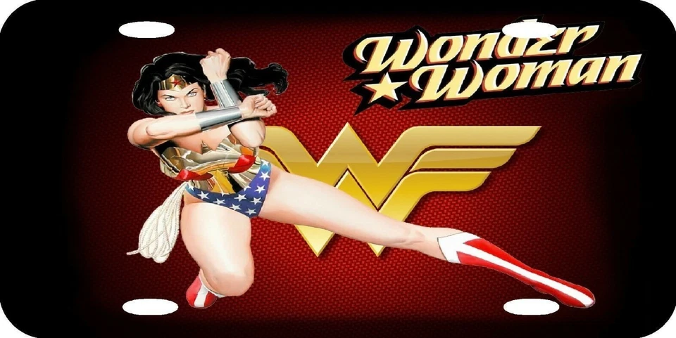 Wonder Woman Super Hero WW DC Comics dibujos animados matrícula oficial de aluminio NUEVO Foto 1 de 1