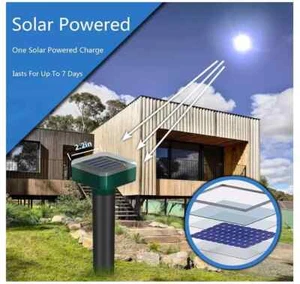 Mole Repellent 4-Solar Powered Ultrasonic Sonic Mouse Pest Rodent Repeller Yard - Picture 1 of 6
