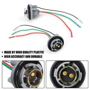2X Pigtail Wire Female 1157 LED Stop Brake Turn Signal Light Bulb Socket Harness - Picture 1 of 11