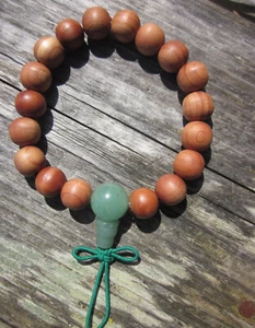 USA Seller Custom 10MM Fragrant Natural Cedar & Aventurine Buddhist Wrist Mala - Picture 1 of 11