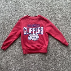 NBA Clippers Sweatshirt Kids XS Red Los Angeles Clippers crewneck boys shirt - Picture 1 of 9
