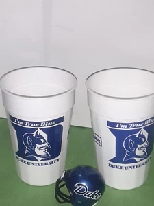 2) Vintage Duke Blue Devils Souvenir Cups 1993 Hardees Cameron Promo + Mini Helm - Bild 1 von 8