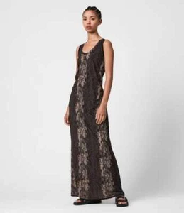 All Saints Women's Ami Masala Maxi Dress Snakeskin Print Sleeveless - RRP £105 - Picture 1 of 3