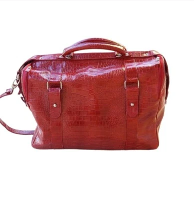 Bolso de viaje vintage de cuero sintético grande para baño y cuerpo Foto 1 de 4