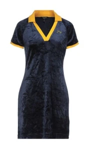 Juicy Couture Black Label Dress Bowling Size L 14 Uk Blue Velour Tennis - Picture 1 of 13