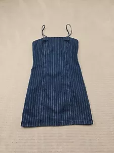 Forever 21 Vestito Junior Medium Denim Maglione Rigato Mini - Foto 1 di 7