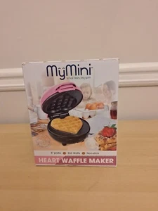 Nostalgia My Mini Heart Waffle Maker, Pink Compact 5" Non-stick Cooking Surface - Picture 1 of 3