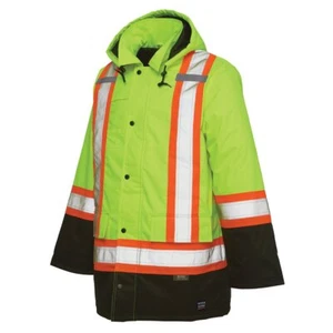 Work King Safety Men's Hi Vis Safety Parka, FLGR, XL - Picture 1 of 1