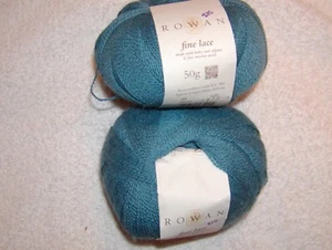 2 SKEINS -ROWAN  FINE LACE 80% Alpaca ~ 20% Merino. Color#933-DENIM. 874 yards - Picture 1 of 3