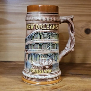 Birra Stein New Orleans alta 7" vintage design 3D quartiere francese made in Japan  - Foto 1 di 5