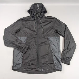 Under Armour Windbreaker Hooded Jacket Mens Large Black Zip Up Hood Lightweight - Picture 1 of 12