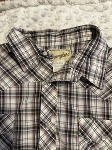 Wrangler Pearl Snap Short Sleeve Button Down Shirt Mens Sz 2xl T5 - Picture 1 of 4