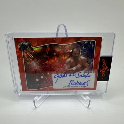 Jake The Snake Roberts 2025 Leaf Metal #BA-JR1 Fireworks Auto Red #1/2 - Image 1 of 2