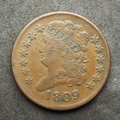 1809  ** ** CLASSIC HEAD  HALF CENT* * FREE SHIPPING C0113 - Image 1 of 2