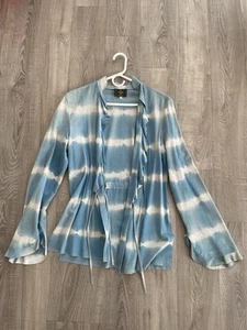 Vintage FENDI Blue 7 White Genuine Leather Suede Jacket Size 44 - Picture 1 of 14