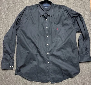 Polo Ralph Lauren Blake Long Sleeve Shirt Mens Size XL Black Cotton Red Pony - Picture 1 of 7