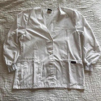 Ropa de trabajo Cherokee blanca talla mediana para mujer cuello en V manga larga Foto 1 de 4