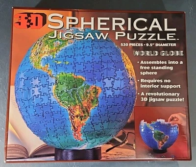 3D Spherical World Globe Puzzle 530 Pieces COMPLETE Puzz3D - Image 1 of 2