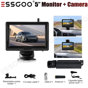 5" 1080P Monitor Solar Magnetic Backup Wireless Camera For Truck Car Trailer Bus - Picture 1 of 14