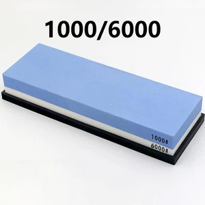 Affilacoltelli Pietra Acqua Cucina Doppio Whetstone Set 1000 6000 Grana Antiscivolo* - Foto 1 di 9